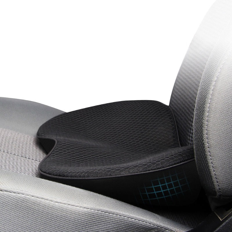 Coussin auto en mousse à mémoire de forme pour siège, offre un support dorsal supérieur.