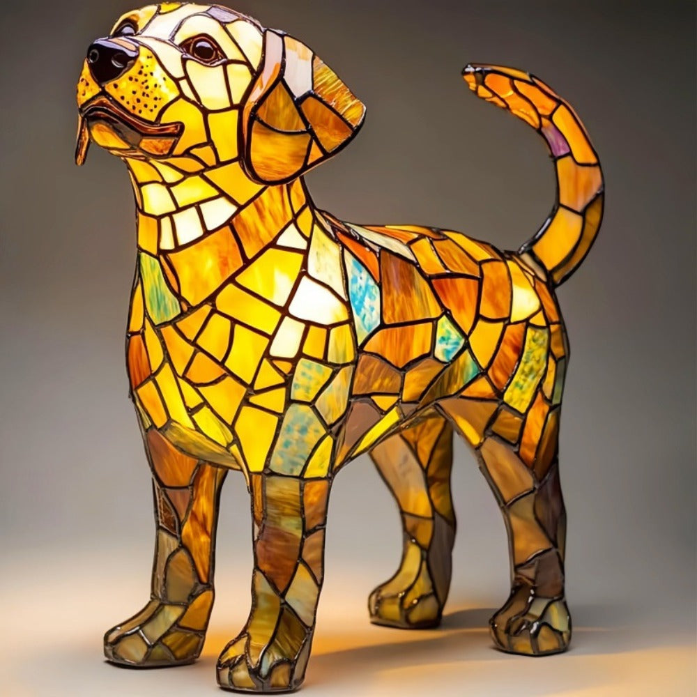 Lampe LED décorative en forme de Labrador, lumière d'ambiance chaleureuse pour un intérieur cosy et moderne.