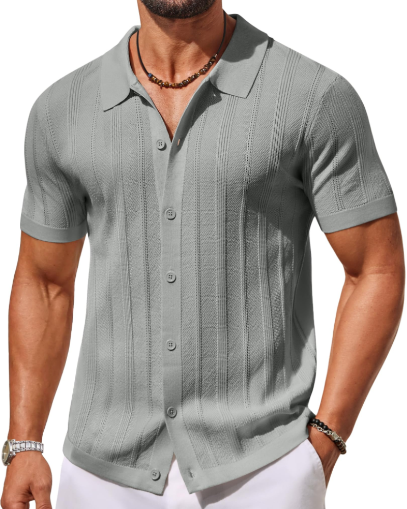 Chemise polo Alex en coton respirant, manches courtes. Idéale pour l'été, offre confort et style moderne.