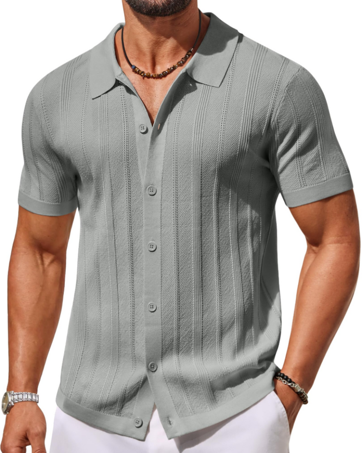Chemise polo Alex en coton respirant, manches courtes. Idéale pour l'été, offre confort et style moderne.
