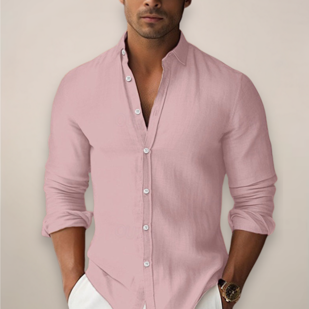 Chemise d'été homme légère et décontractée, style boutonnée, top masculin confortable pour la saison chaude.