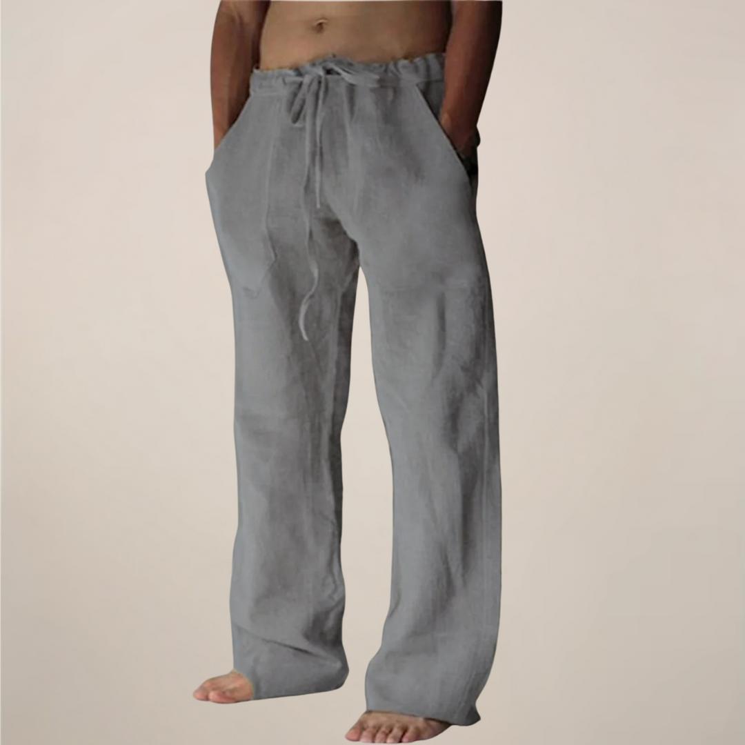 Pantalon large homme moderne, décontracté et fluide. Conçu pour un confort ultime durant l'été.