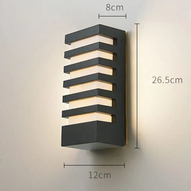 Lampe de façade LED durable en aluminium brossé, lumière blanche éclatante, facile à installer.