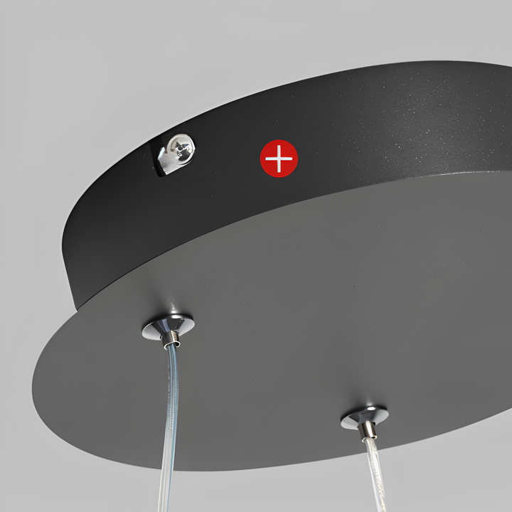 Pendentif LED rond, blanc, parfait pour un intérieur contemporain, lumière dimmable et douce.