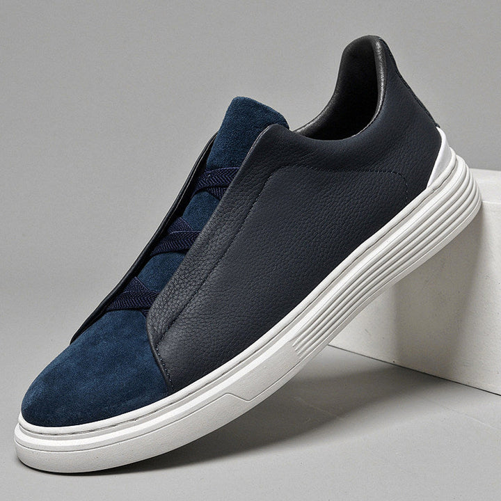 Baskets homme basses polyvalentes, style quotidien. Confort optimal grâce aux lacets élastiques et semelle en caoutchouc durable.