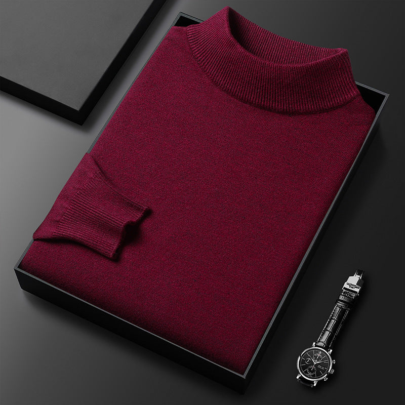 Haut pull homme hiver col mi-montant, élégant et décontracté, confort essentiel pour la mode masculine.
