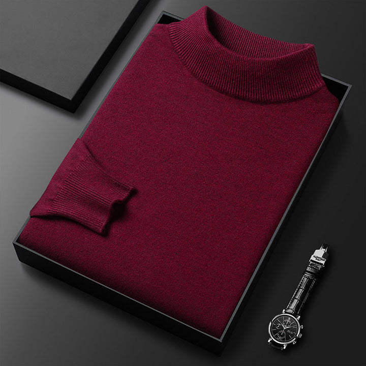 Haut pull homme hiver col mi-montant, élégant et décontracté, confort essentiel pour la mode masculine.