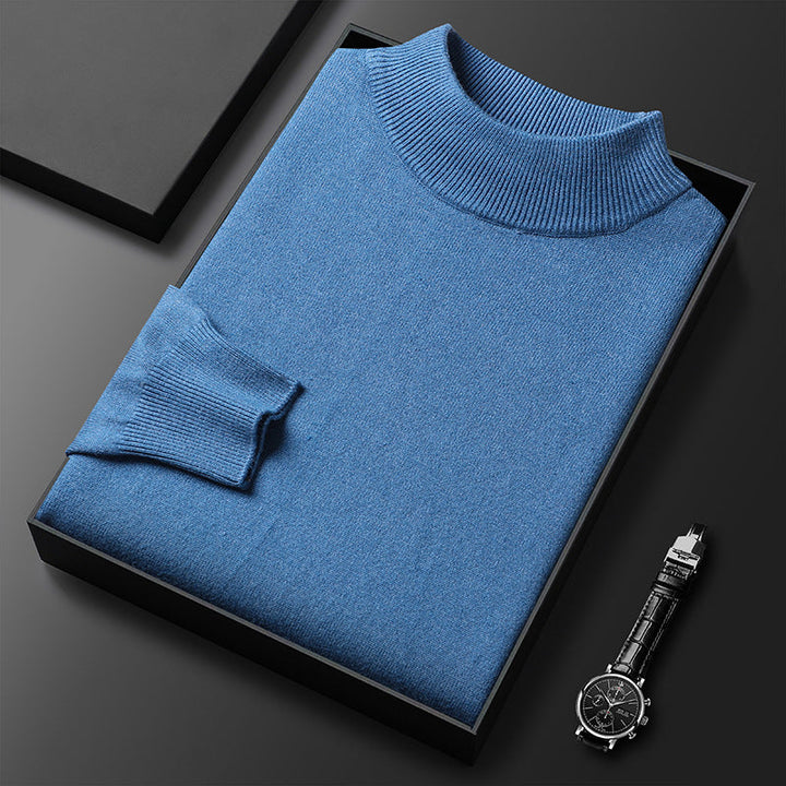 Pull homme décontracté et confortable, col mi-montant idéal pour l'automne-hiver.