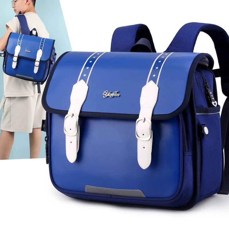 Détail du dos rembourré et des bretelles ajustables du cartable ergonomique, conçu pour le confort écolier.