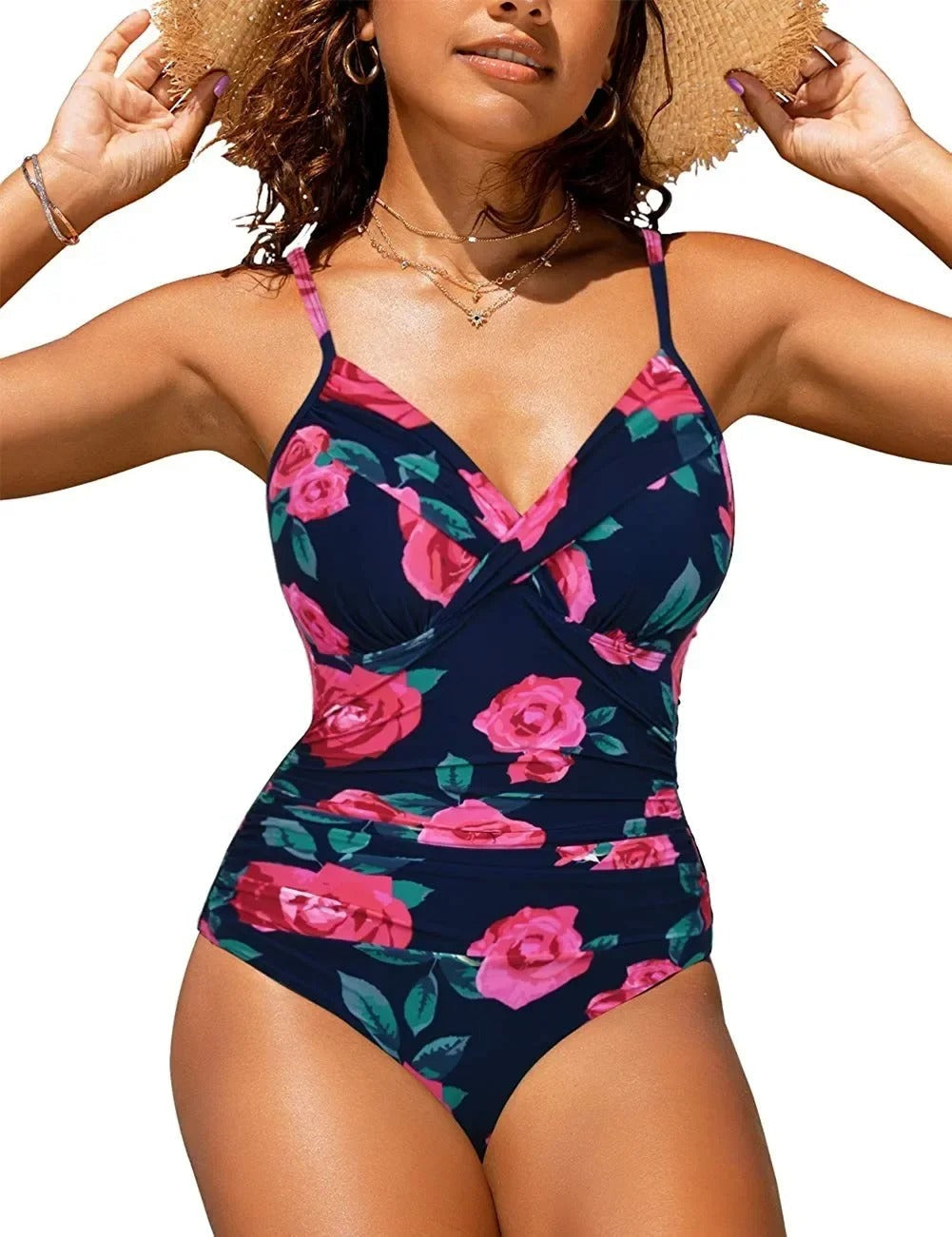 Maillot de bain une pièce décolleté V, coques, maintient et sculpte la silhouette femme, idéal été.