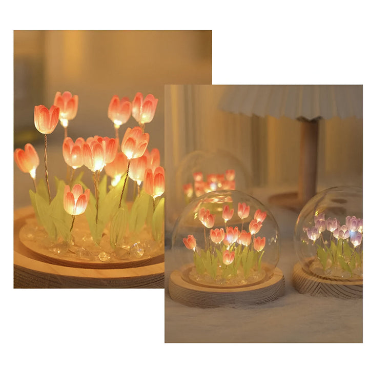 Kit lampe tulipe LED DIY. Veilleuse décorative, ambiance douce et romantique.