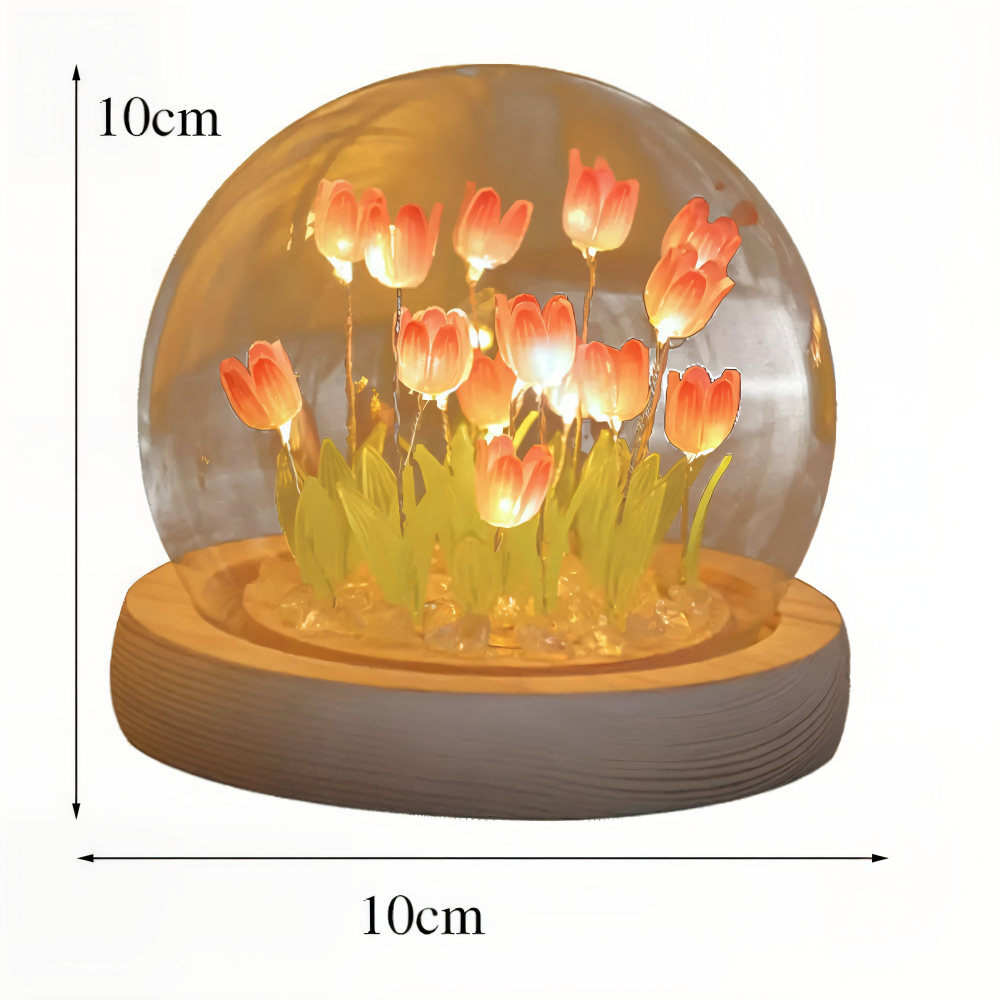 Veilleuse tulipe LED DIY fleurie. Lampe de table douce, idéale pour un cadeau romantique.