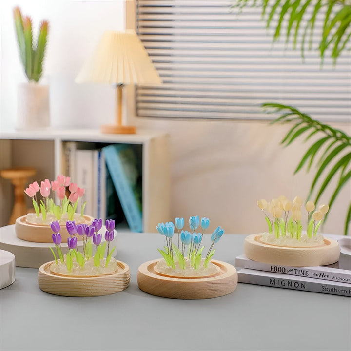 Lampe DIY fleur de tulipe LED. Idéale comme veilleuse ou décoration intérieure.