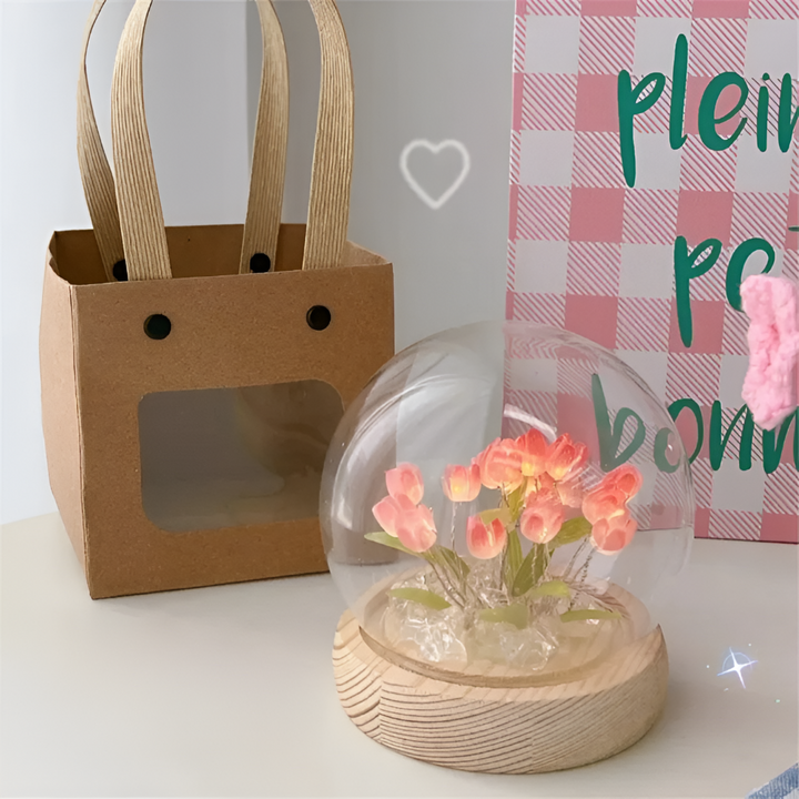 Kit veilleuse tulipe LED. Lampe de table décorative DIY pour ambiance romantique.