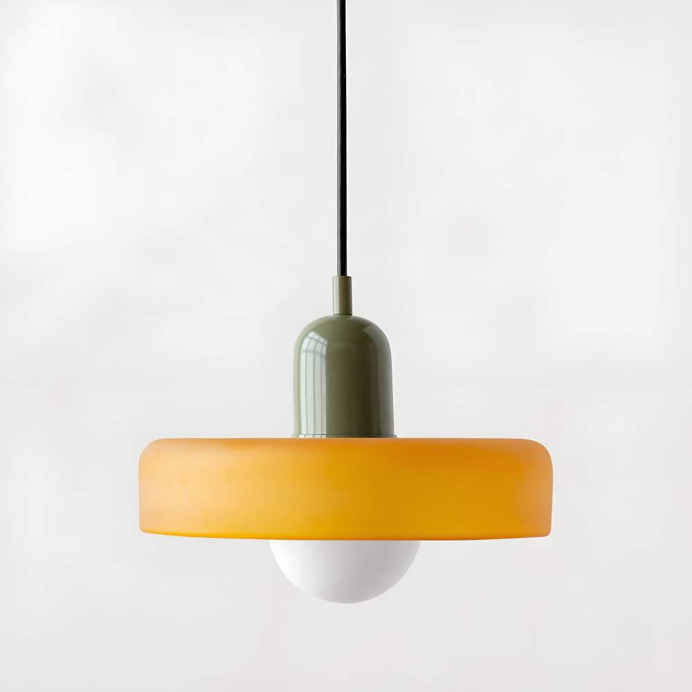 Luminaire intérieur, suspension verre tendance, éclairage contemporain salon.