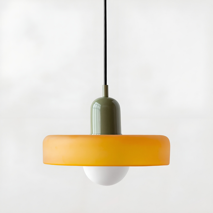 Luminaire intérieur, suspension verre tendance, éclairage contemporain salon.