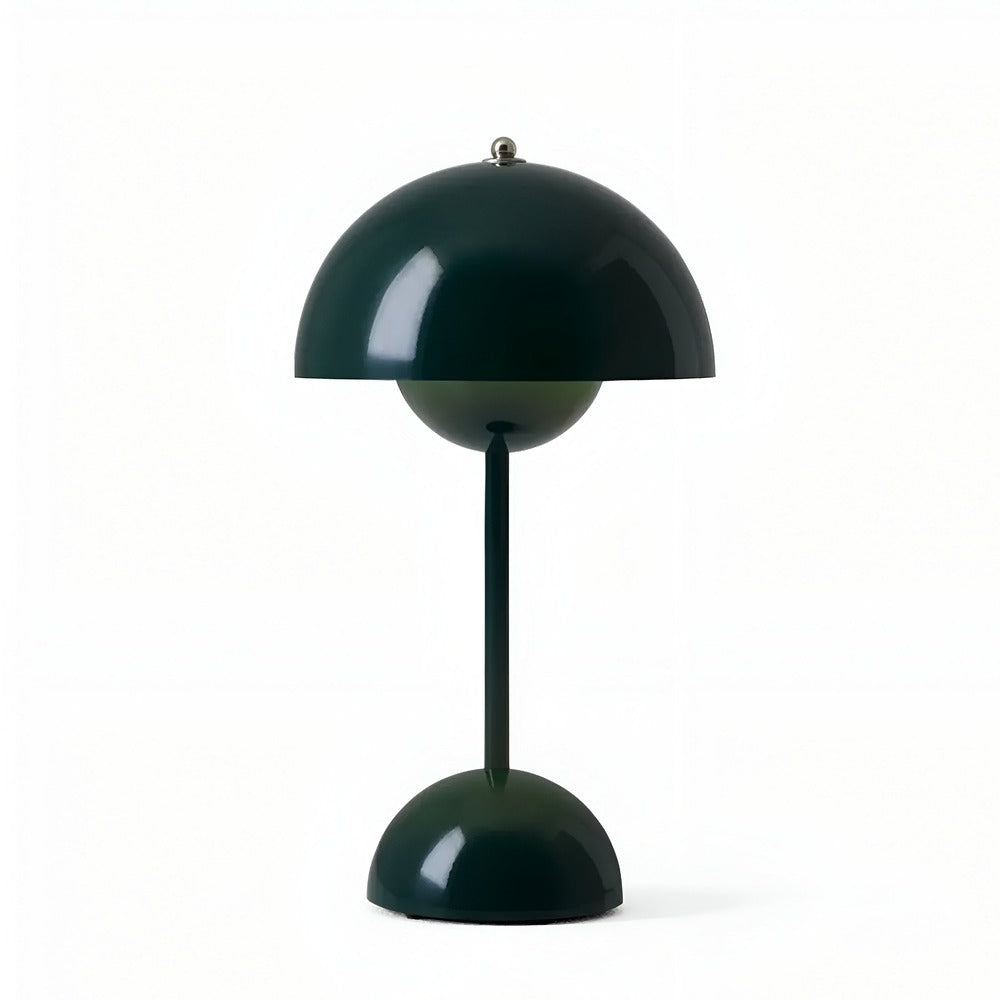 Lampe LED champignon sans fil, parfaite pour bureau ou veilleuse, lumière douce et moderne.