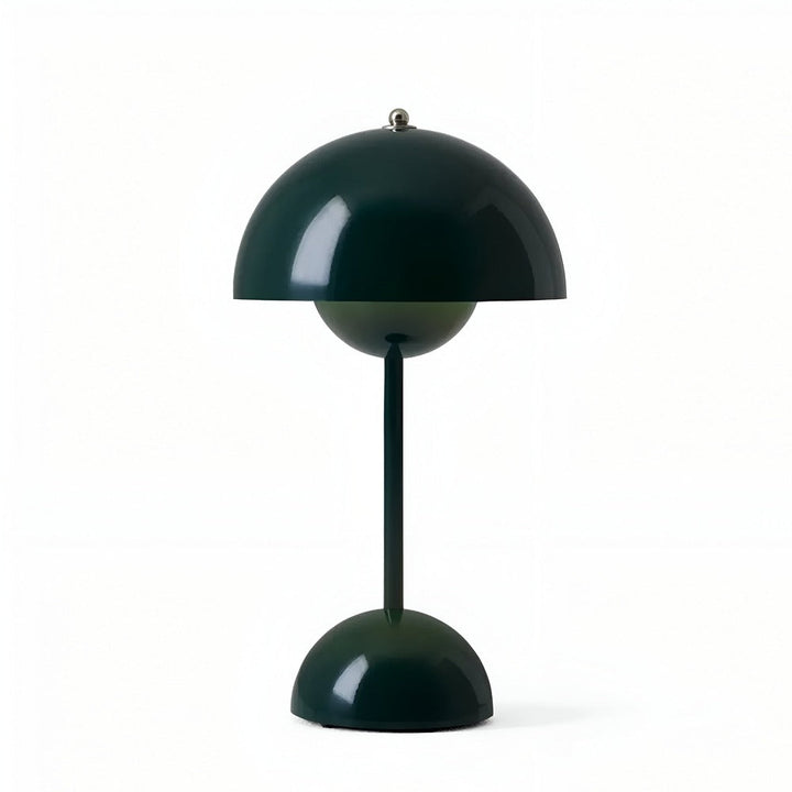 Lampe LED champignon sans fil, parfaite pour bureau ou veilleuse, lumière douce et moderne.