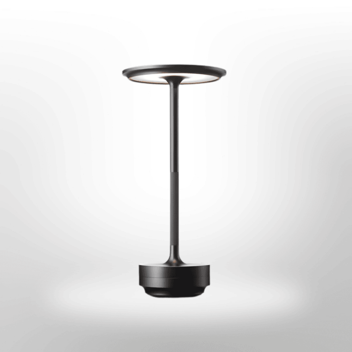 Lampe de table LED sans fil tactile, au design épuré, parfaite pour un éclairage d'ambiance doux et contemporain.