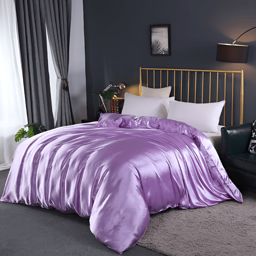 Literie premium: housse de couette et taies d'oreiller en pure soie de mûrier, très doux.