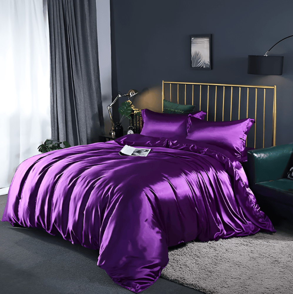 Housse de couette en soie de mûrier, luxe et douceur pour un sommeil réparateur.