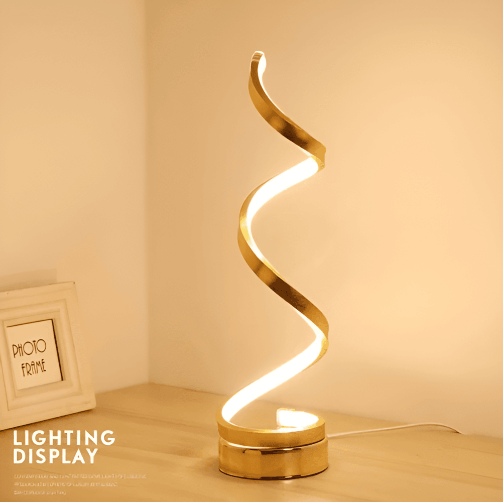 Lampe de table LED Radiant Curve spirale, design élégant, contrôle tactile intuitif pour votre intérieur.
