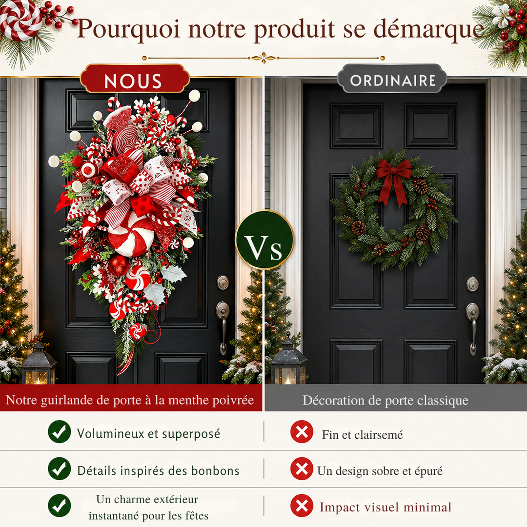 Décorations de Noël en bonbons sucrés et colorés. Idéales pour le sapin et créer une ambiance hivernale.