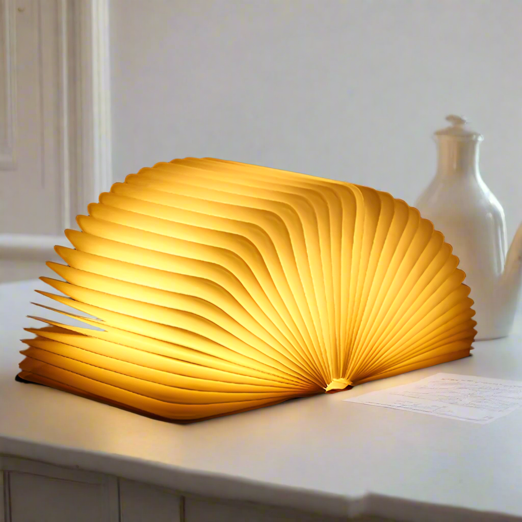 Décoration lumineuse LED, lampe livre pour une ambiance cosy dans le salon ou la chambre.