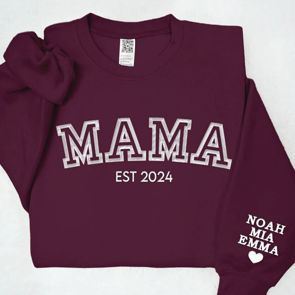 Vêtement souvenir: t-shirt personnalisé brodé noms proches. Cadeau unisexe unique pour famille.