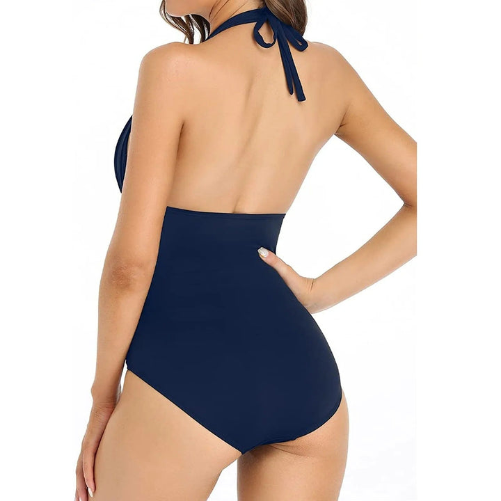 Maillot de bain une pièce femme, décolleté V profond. Confortable et élégant pour piscine et été.