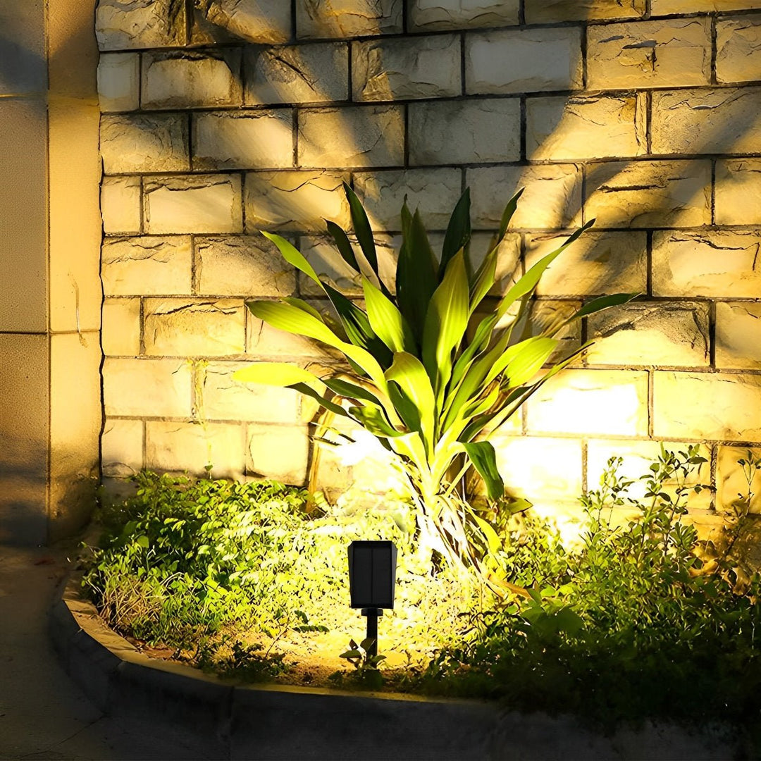Lumière d'ambiance LED solaire pour jardin. Projecteur extérieur étanche IP68, autonome et réglable pour terrasse.