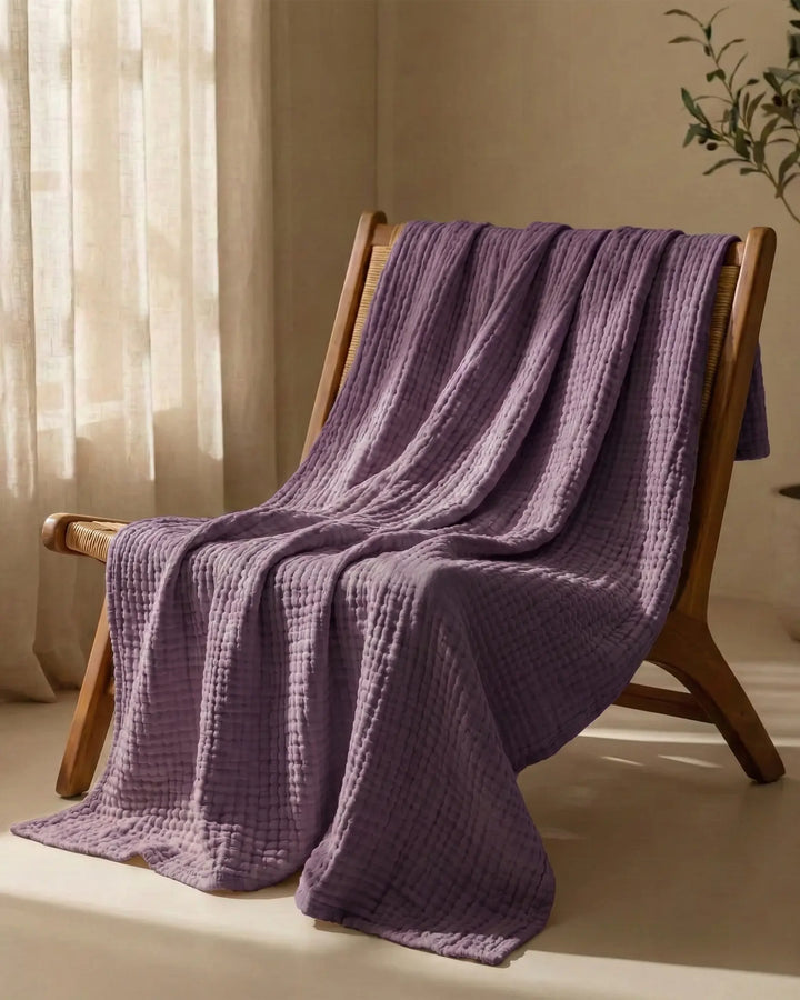 Plaid en coton, doux et confortable, respirant, pour le lit, le canapé ou la décoration.