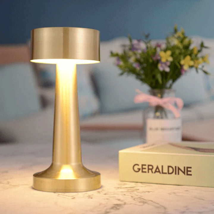 Lampe décorative LED sans fil, design contemporain, éclairage d'ambiance doux et réglable.
