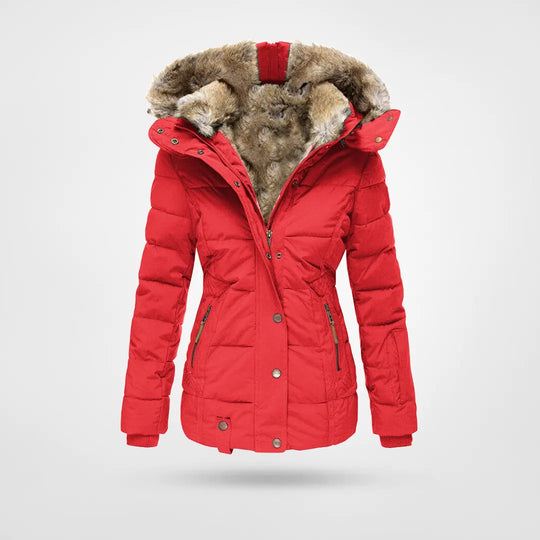 Veste femme chaude et élégante, avec capuche, parfaite pour l'hiver et le grand froid. Confort garanti.