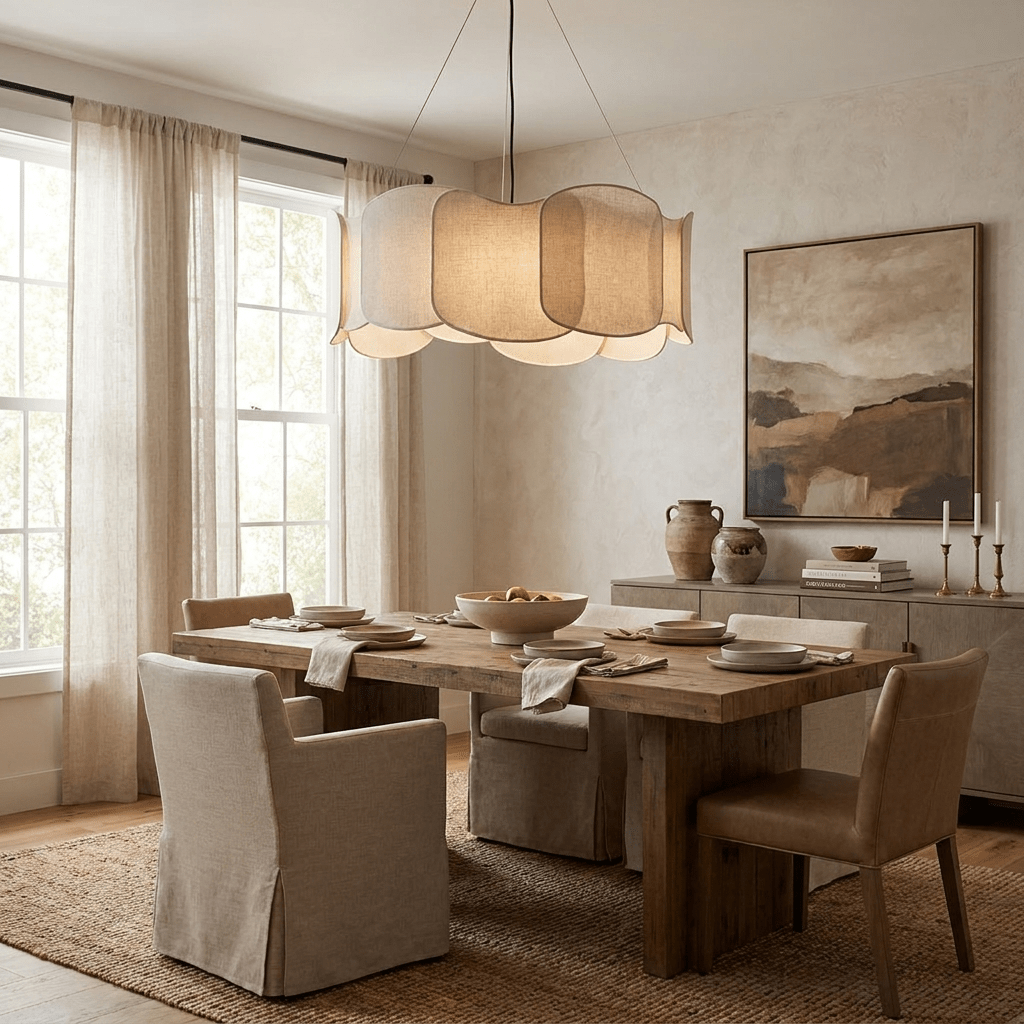 Élégante suspension "Nuage" en tissu moderne, éclairage plafond diffus pour salon, chambre, salle à manger.