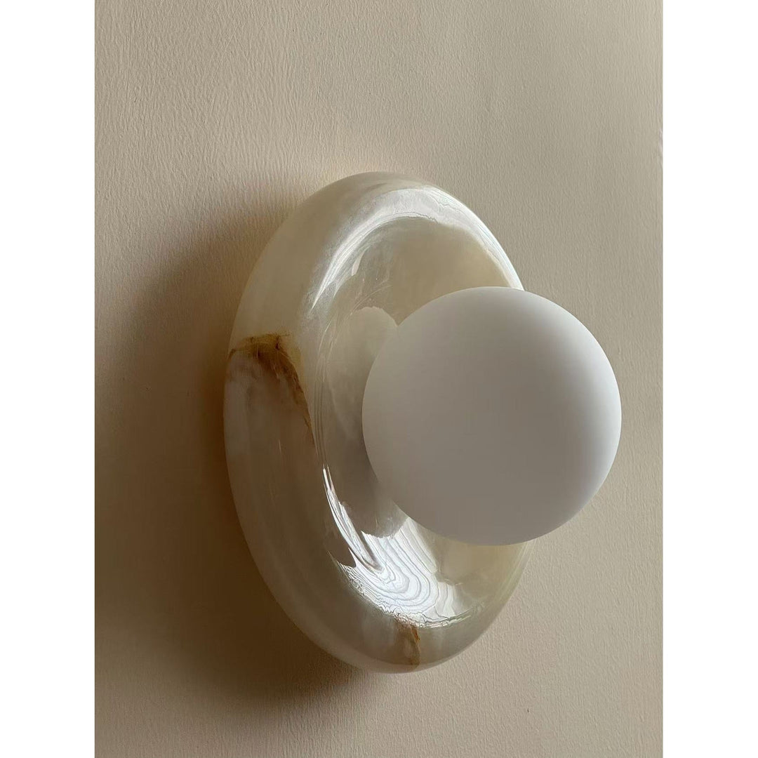 Applique G9 LED, style moderne, en marbre et verre. Idéale pour chambre ou couloir.