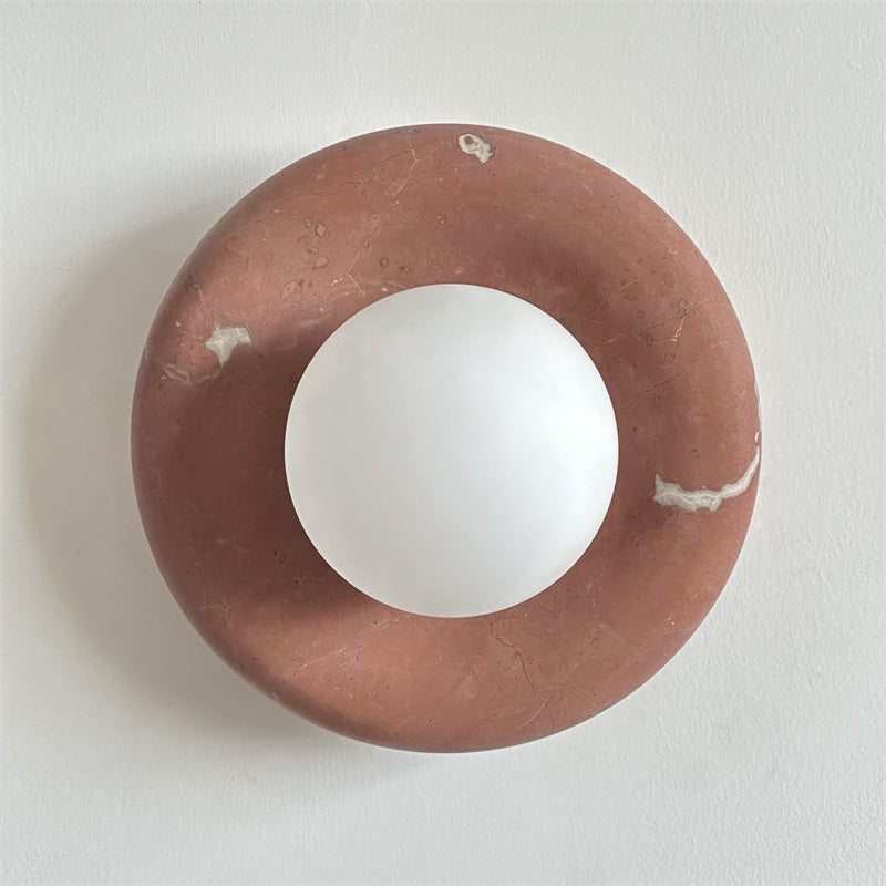 Applique LED G9, marbre et verre. Idéale pour éclairer un salon ou une chambre.