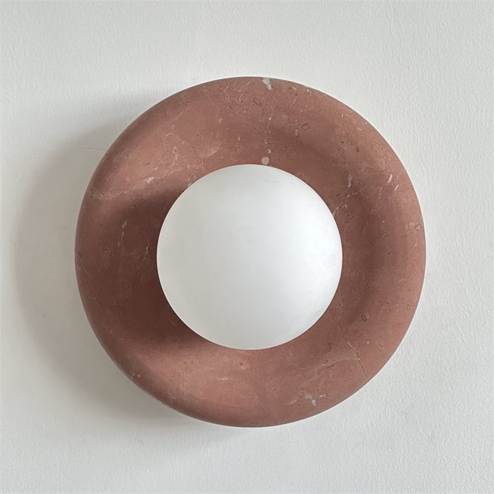 Luminaire intérieur moderne: applique en marbre et verre. Éclairage LED G9.