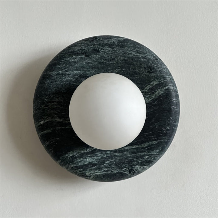 Applique murale intérieure contemporaine, marbre et verre. Douille G9 LED.