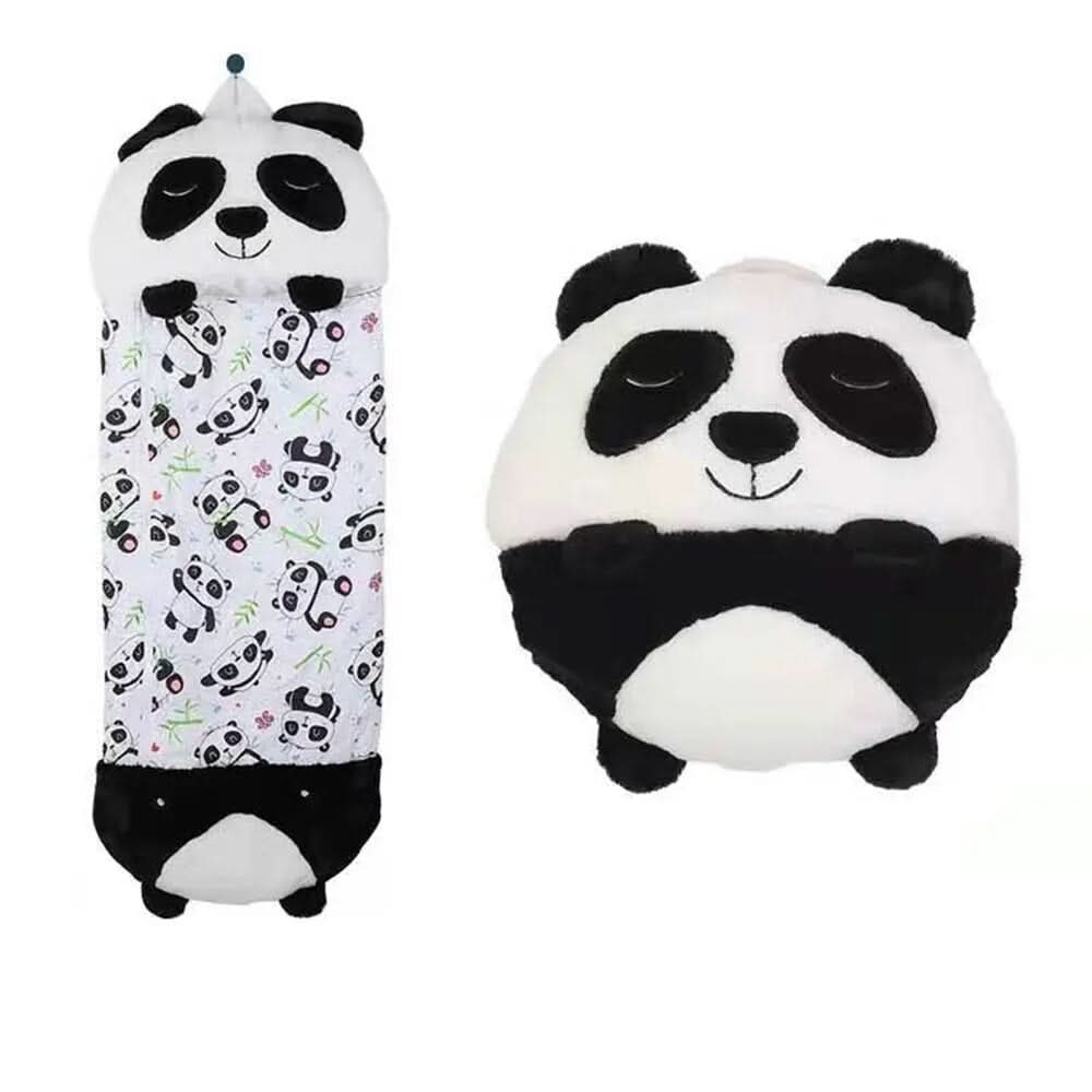Sac de couchage peluche enfant 2-en-1, un doudou géant animal confortable pour des nuits paisibles et du jeu.