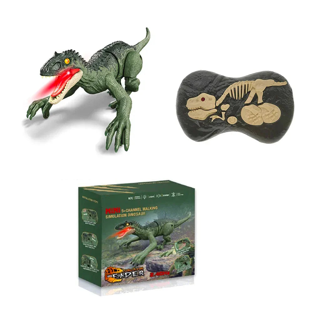 Vélociraptor jouet télécommandé réaliste avec effets sonores et lumières LED.