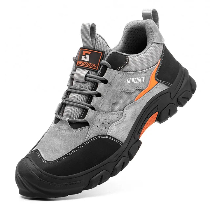 Chaussures de sécurité professionnelles, protection et confort. Cuir PU respirant et embout acier pour travail exigeant.