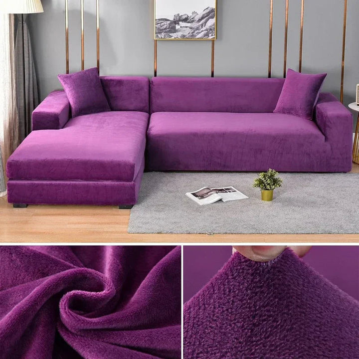 Élégante housse de canapé en velours élastique Sofina, touche de luxe.