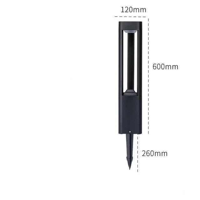 Lampe de chemin LED moderne, éclairage extérieur avec options blanc froid ou chaud pour ambiance jardin.