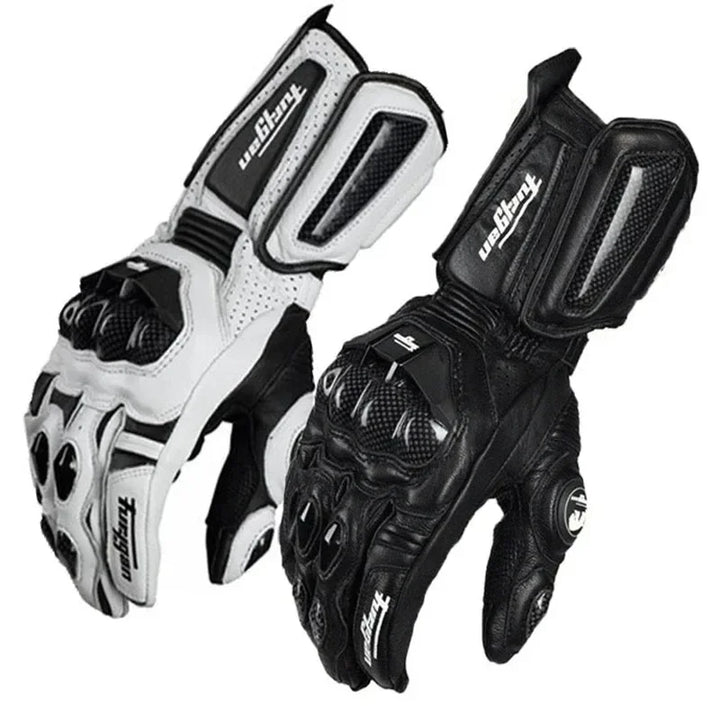 Gants moto hiver en cuir et carbone, imperméables et coupe-vent, protection optimale pour motard.