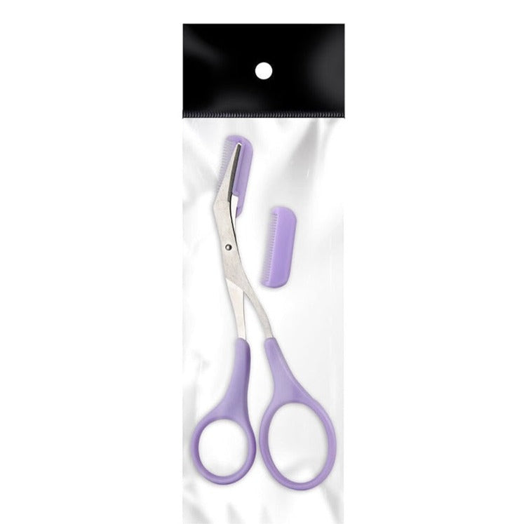 Kit beauté: ciseaux à sourcils TrimLuxe avec peigne intégré pour un maquillage parfait.