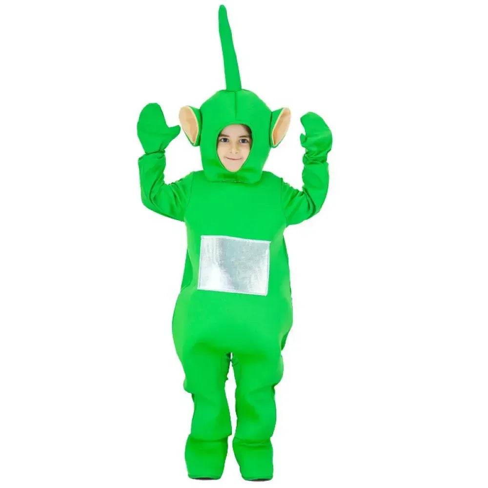 Costume Teletubbies bleu unisexe pour enfant, molletonné, avec capuche. Parfait pour fêtes, carnaval et jeux d'imagination.
