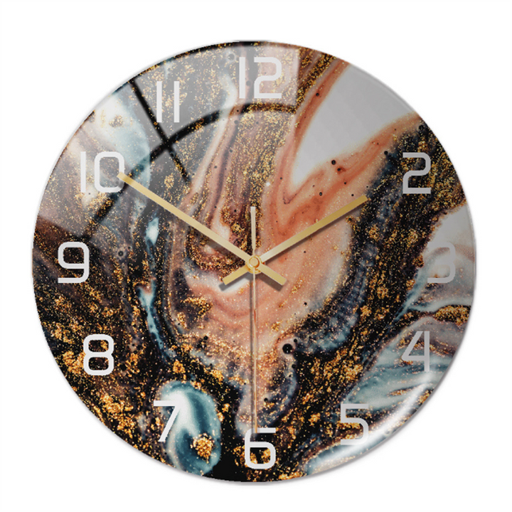Décoration intérieure chic : horloge murale moderne marbre, silencieuse et élégante.