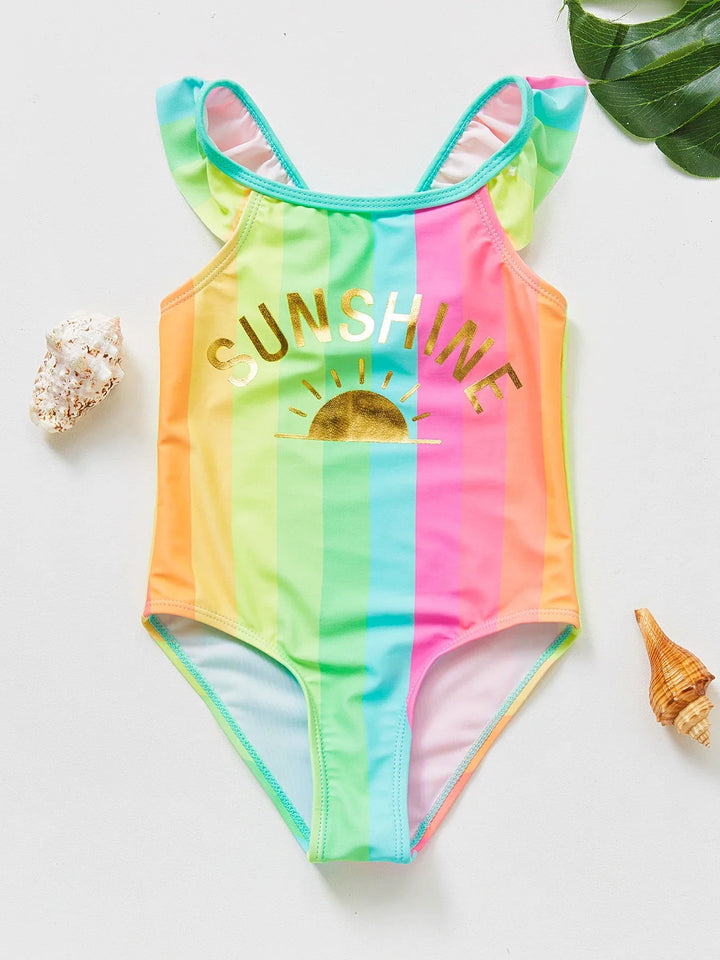 Maillot de bain enchanteur pour filles, thème sirène et licorne, idéal pour la piscine et les vacances.