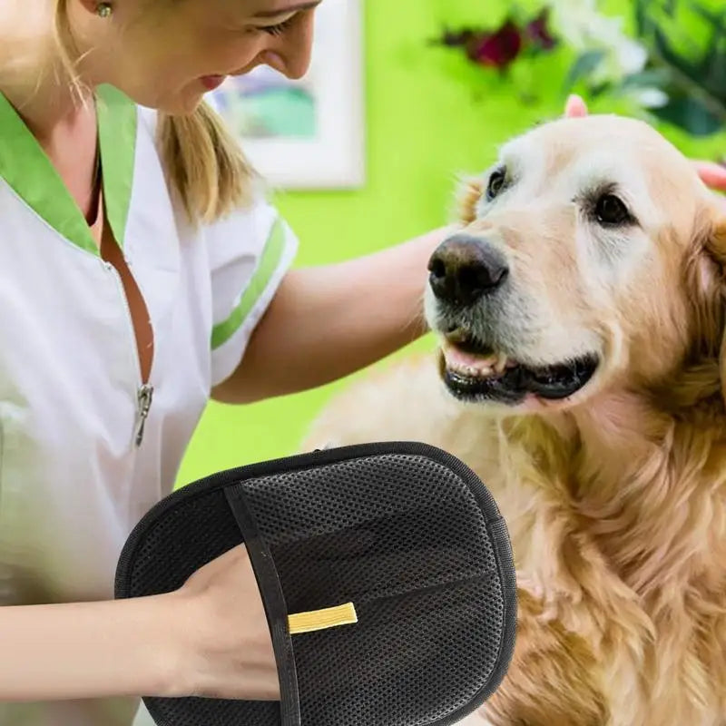 Gants pratiques pour enlever les poils d'animaux sur canapés, tapis, linge, et aussi brosser votre compagnon. Maison propre.